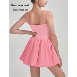 EXARUS Girls Ruched Puffy Bubble Cute Dress Teen Adjustable Spaghetti Strap Mini Dresses Casual Homecoming Summer Cami for Candy Pink 12 Years