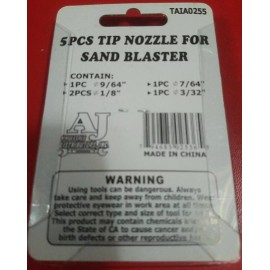 Central Pneumatic Nozzle 5pack for Abrasive Blaster for Fine Abrasives with Nozzle Seals