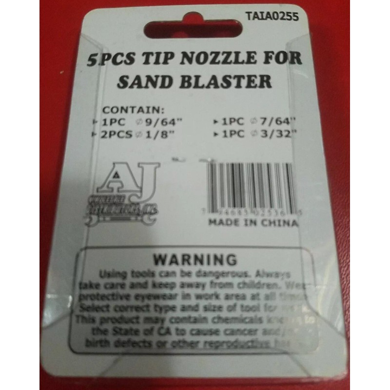 Central Pneumatic Nozzle 5pack for Abrasive Blaster for Fine Abrasives
