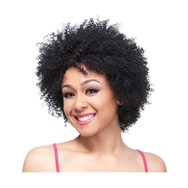 IT'S A WIG Human Hair Wig - AFRO CURL Color - #1B/30 - Off Black/Medium Brown Red