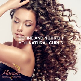 MAVYLIN Shiny Curls | Defining Soft Cream With Organic Flaxseed Gel for Curly Hair | Hair Styling Product & Anti Frizz Cruelty Free (Keratin)