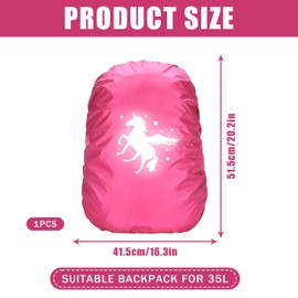 Leeelyan Unicorn School Bag Rain Cover, Rain Cover School Bag Unicorn, Unicorn Backpack Cover Reflective, Rain Protection School Bag Step by Step, Backpack Cover Reflective for Girls/Children