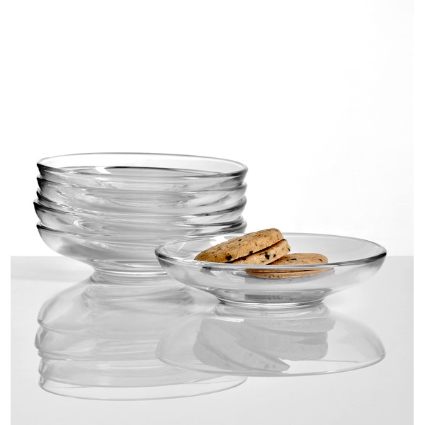 Pasabahce Premium Clear Glass Plate Saucers Set of 6, Safe in Microwave, Great for Servicing Cookies, Snacks, Fruits, Coffee, and Tea Cups, Housewarming Idea