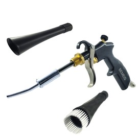 BEMEIS Air Blow Gun with Brass Adjustable Air Flow Nozzle,Cleaning Gun Quickly Blasts Dirt and Dust from Surface Works with Air Compressor(Upgrade Aluminium Rotate Tube) (Detail Blowing Gun), Black