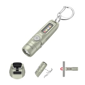 TUNENGE S15Pro 7075 Aluminum Alloy Keychain Flashlight Rechargeable, 750 Lumen EDC Pocket Flashlight, Mini Flashlight with Side Light 5 Modes+365nmUV for Detection Banknotes, Camping, Emergencies