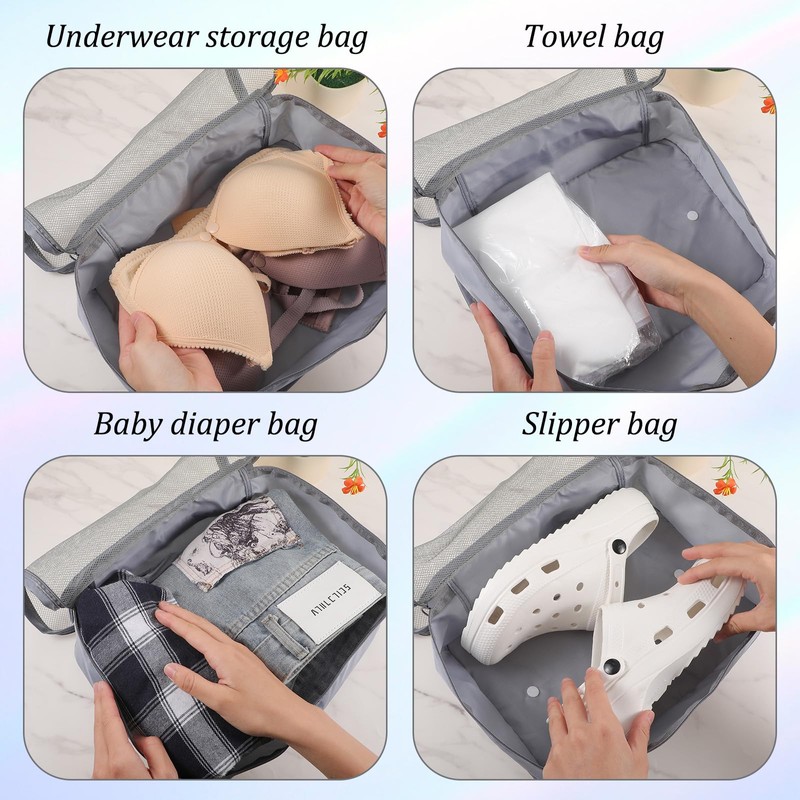 12 Pcs Packing Cubes Luggage Organizers Small Mesh Clothing Underwear
