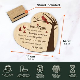 CONTRAXT Memorial Plaque for Loss of Mother Wooden Sympathy Sign in Loving Memory of Mom Bereavement & Condolence Gift