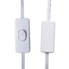 10FT Replacement Lamp Cord, White 18 AWG 2 Prong Extension