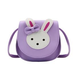 ZGMYC Little Girls' Cute Rabbit Crossbody Purse Small Bow Shoulder Bag Handbag for Kids Toddlers (Purple)