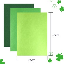 PLULON 90 Sheets Saint Patrick's Day Green Tissue Paper, Gift Wrapping Paper for DIY Gift Wrapping Birthday Wedding Holiday Paper Flower（Green）