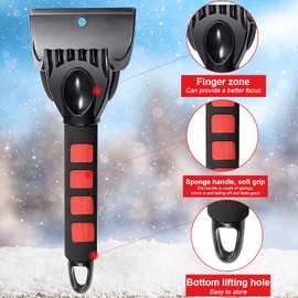 Friendship 2 Pack Car Ice Scraper, Non Scratch Ice Scraper for Car Windscreen, Frost Snow Ice Remover Tool for Car SUV Truck