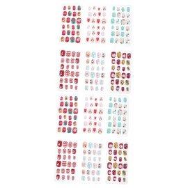 Beavorty 288pcs Christmas Fake Nails for Boys and Girls Festive Press Nail Xmas Patterns Easy to Use and Share for Girls Holiday Parties