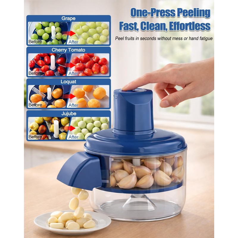 Automatic Electric Grape Peeler Machine, Rechargeable Cordless Fruit Skin Remover,