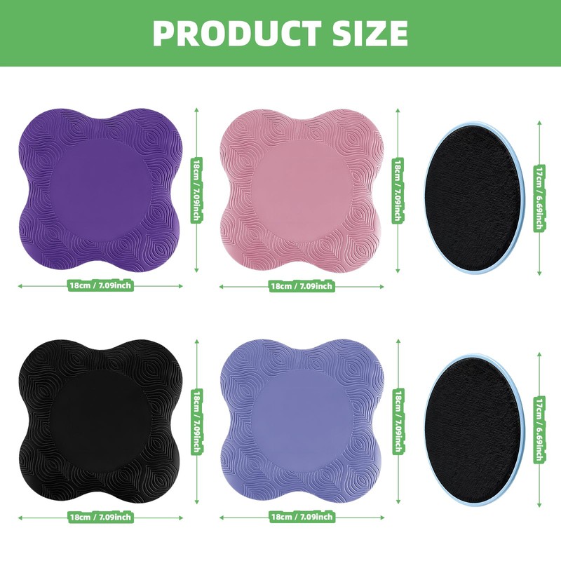 DEELEDM 4 Pack Yoga Knee Pads Mat, Mixed Colors