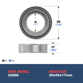 XiKe Pack of 2 32006 Tapered Roller Bearings 30 x 55 x 17 mm, Suitable for DIY, ATV, Car, Truck, Trailer Wheels, Gearbox and Engine, Industrial, Technology, Agriculture, Garden Machines and Reducer