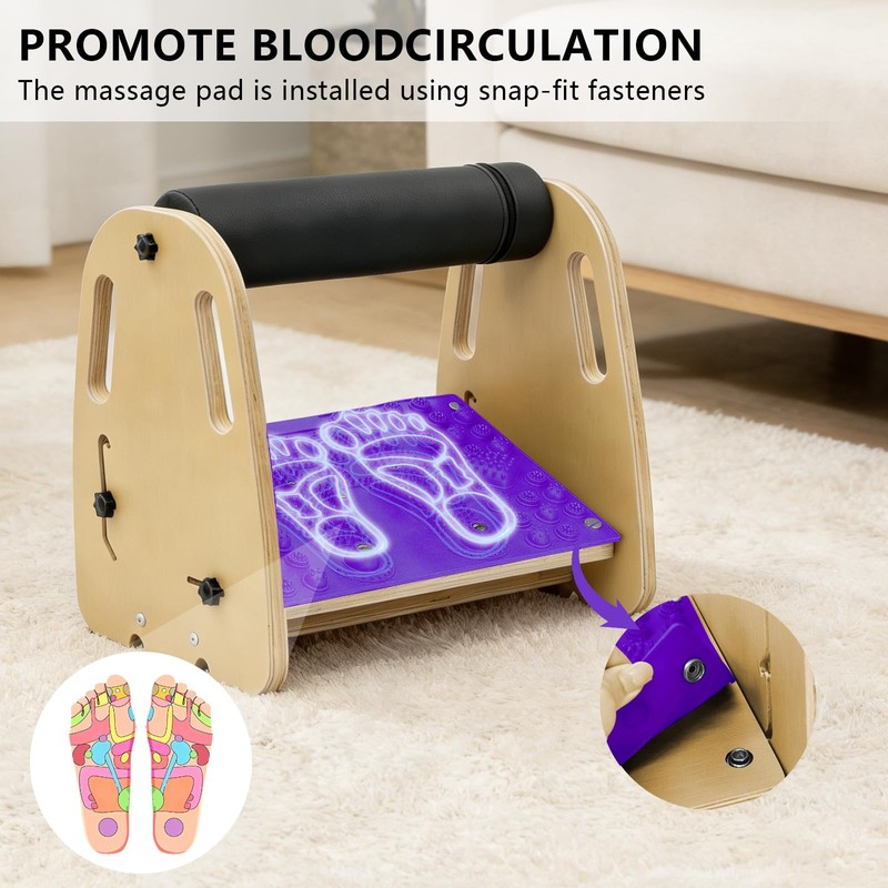 Arejonner Under Desk Foot Rest,Massage & Leather Pads,Height Levels-Purple