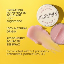 Burt’s Bees Bálsamo Milagroso, 100% de origen natural, naturalmente ligero, 0.6 onzas, el empaque puede variar