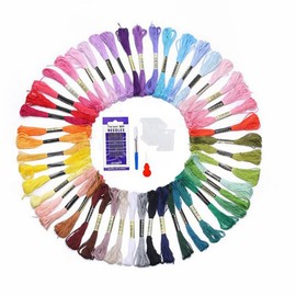 Multi Color Embroidery Floss,Cross Stitch Threads for Friendship Bracelets, Crafts Embroidery Thread with Free Embroidery Needles,Floss Bobbins (50)