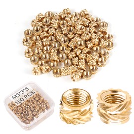 100pcs 3D Printing Brass Nuts, M3x3x5mm M3 Threaded Insert Knurled Brass Nuts Female Thread Knurled Heat Embedment Nut for 3D Printing Parts Loptop Automotive Plastic Shell