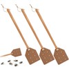 ZOCONE 3 Pack Leather Fly Swatters with Lanyard, Sturdy Fly