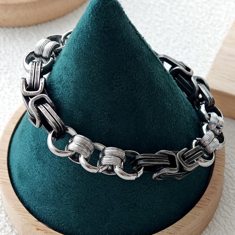 ULLMYYL Men's Stainless Steel Chain Bracelet - Punk Hip Hop