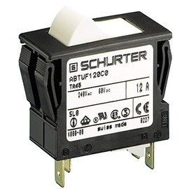 TA45-ABTBL100C0, TA45 Series Circuit Breaker, 2 Pole Rocker, 1-Pole Protection, QC Terminals, Black Rocker, Printed White -/o, 10 A (2 Items)