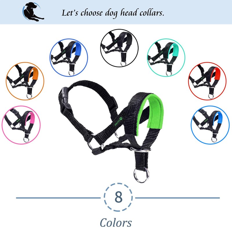 Dog Head Collar with Padded Fabric, Head Harness for Dogs,