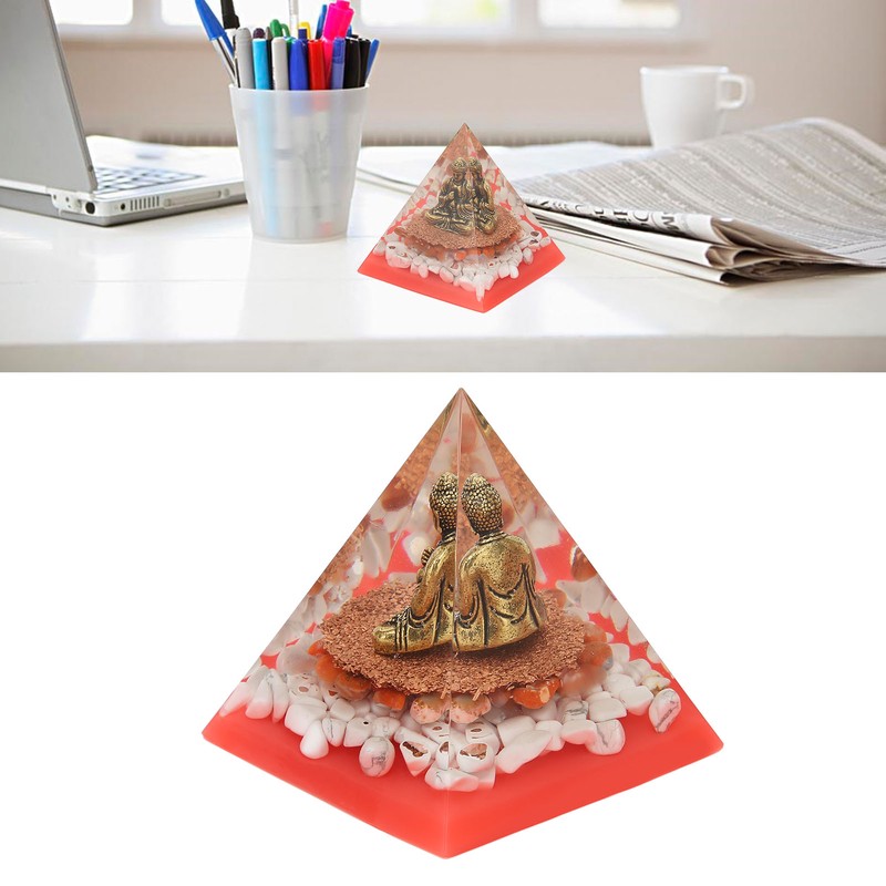 Crystal Pyramid Buddha Epoxy Energy Stone Handicraft for Household Decoration