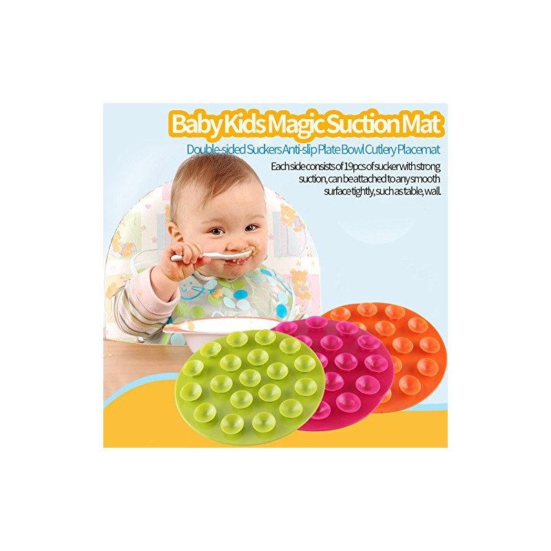 (Pack of 2) Creative Children's Tableware Sucker Baby Kids Magic