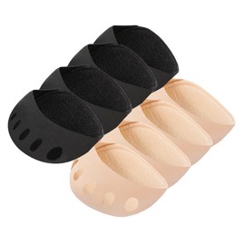 Kibovqul Toe socks women Toe socks pads with non-slip Toe toppers socks Half socks for Oxfords,Flat,Pumps High Heels(2Pairs Black+2Pairs