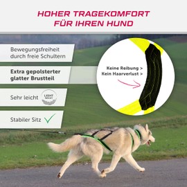 LASALINE Dog Pull Harness X Back for Canicross Dog Sports Dog Scooter Bikejoring Sledge in Black Neon Yellow