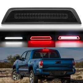 AUYICH LED 3rd Third Brake Light Compatible with Tacoma 2016 2017 2018 2019 2020 2021 2022 2023, F1 Style Strobe Roof Cargo Lamp, Rear Center High Mount Stop Brake Light, Plug&Play, Smoked Lens