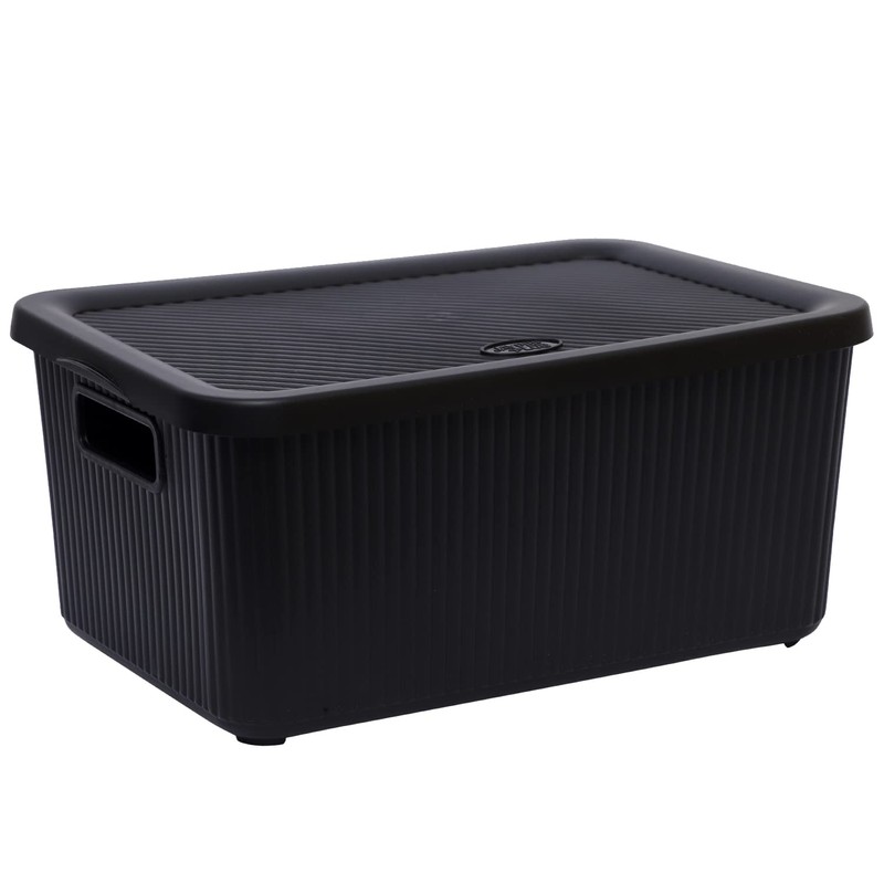 JMS we create smile Plastic Storage Box With Lid Basket