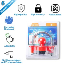 Tevlaphee Trailer Ball Lock Hitch Coupler Towing Lock Adjustable Easy Installation Heavy Duty Steel and Aluminum Alloy Base for Towing Caravan Trailer Security with 2 Keys (Red)