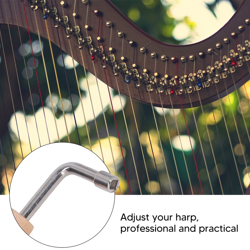 Piano Tuning Key, L Shape Stainless Steel Solid Wood Handle