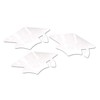 Beistle CT04 White Metallic Grad Cap Cutouts, 18-Pack