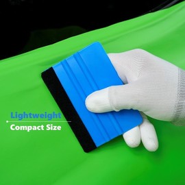 2-Pack Felt Edge Squeegee Tool for Car Vinyl Wrap, Window Tint, & Peel-and-Stick Wallpaper – Bubble Remover with Scratch-Resistant ABS Plastic, Includes Two Replacement Felt Pads (Black Blue)