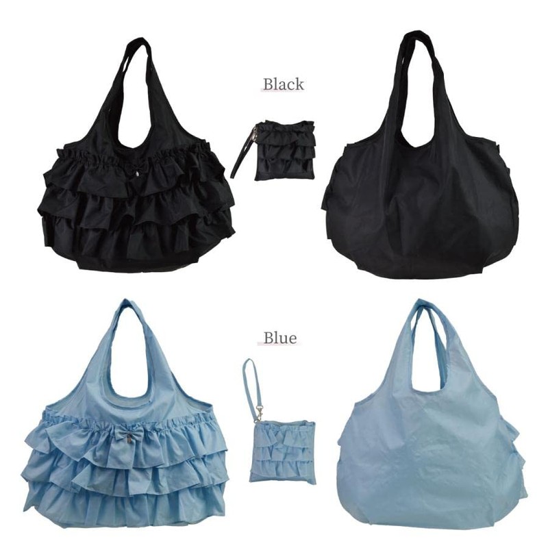 Laruis Folding Eco Bag, Lightweight, Compact, Cute, Stylish, Ruffles, Foldable