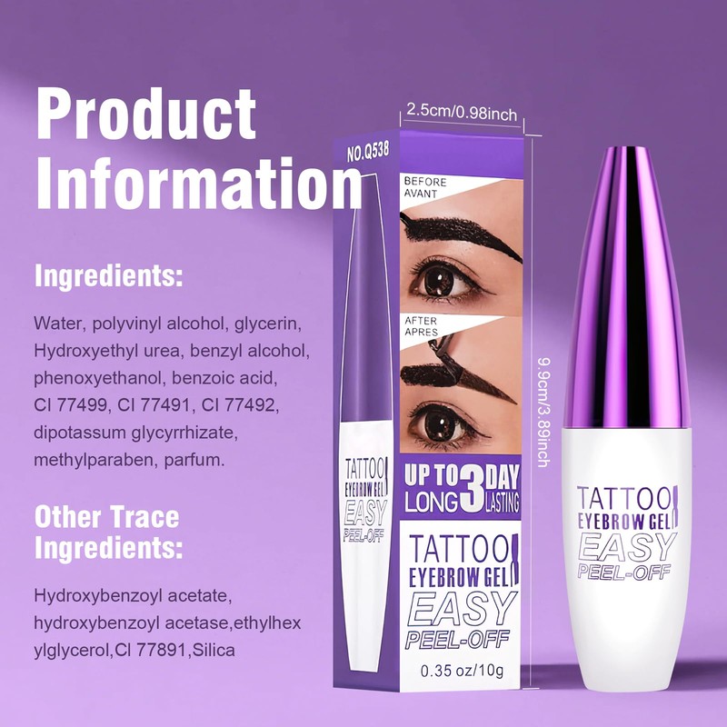 Peel Off Eyebrow Gel Easy Peel Off Brow Gel Waterproof