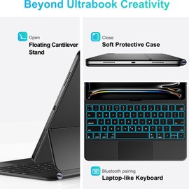 Jibrealg Jibrealg Keyboard Case for iPad Pro 13 Inch (M4) 2024, Ultra-Slim Magic Keyboard with Multi-Touch Trackpad, 7 Colors Backlight, Floating Cantilever Stand, iPad Pro 13 Inch Case