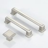 YCSJ Square Knobs - 10 Pack / 1.3 Inch, /Brushed