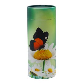 Casket Depot Memorial Collection Butterfly Scatter Urn (Adult) Cremation Scattering Tube - Large Holds Up to 240 Cubic Inches of Ashes Biodegradable Engraving Sold Separately Green