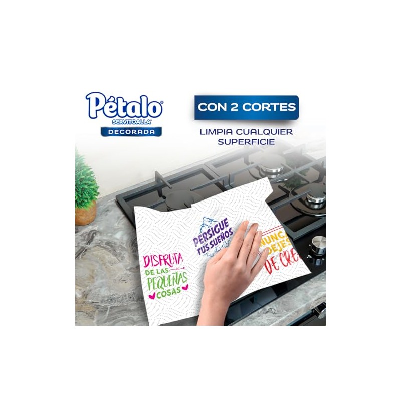 Pétalo Servitoalla Decorada 2 rollos de papel con 90 Hojas