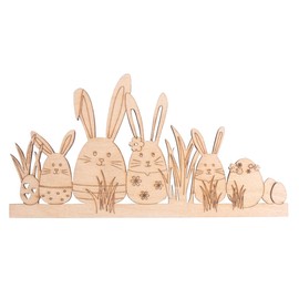 Rayher Wooden strip Easter bunny, FSC Mix Credit, natural, 14.2 x 7.4 cm, 1 piece, 46727505