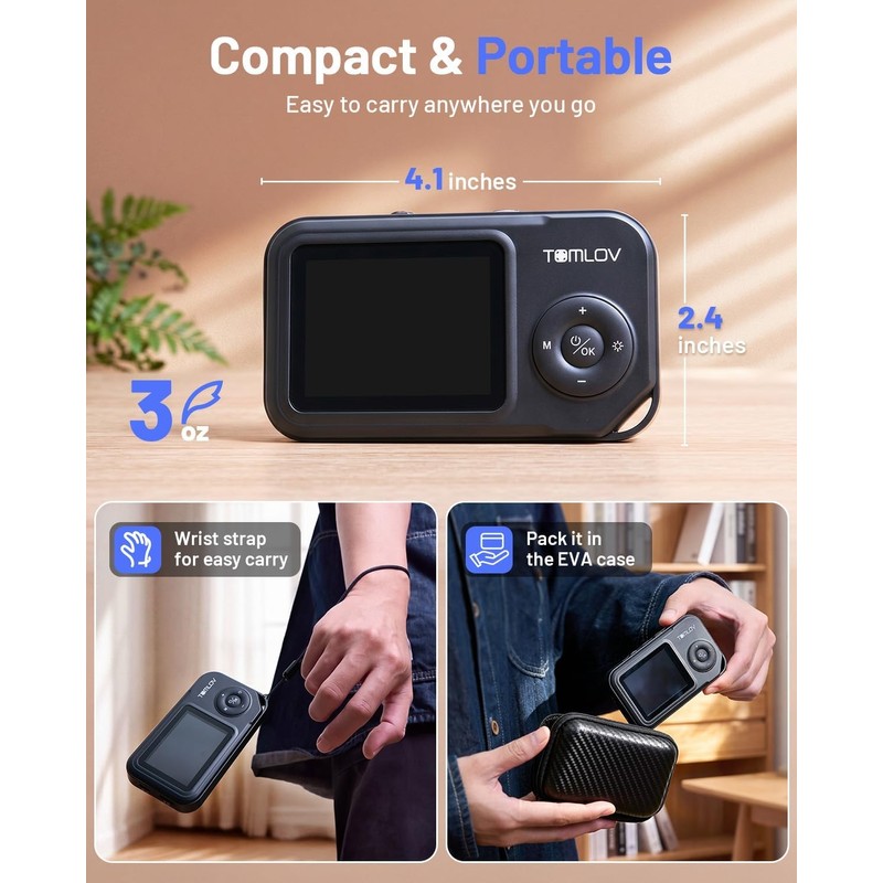 TOMLOV P50 Digital Microscope Handheld: Adjustable Focus Coin Microscope with