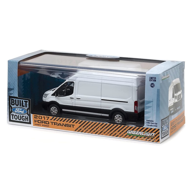 Collectibles Greenlight 86083 2017 Ford Transit Extended Van High Roof-White
