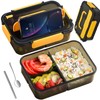 LENGSIDA Caja de Almueo, Fiambreras con 3 Compartimentos, 1500ml, con