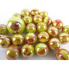 Big Game Toys~25 Glass Marbles Sun Iridescent Yellow/red Swirl Classic