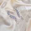 Iaceble Bohemia Angel Wing Ear Climber Earrings Silver Crystal Feather