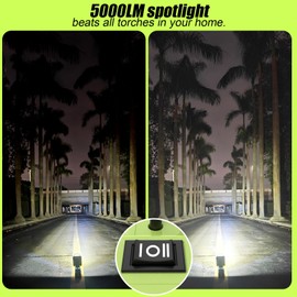 Aernair Portable 18v Spotlight Compatible with Ryobi 18v Battery 6000LM 38W Cordless LED Work Lights for 18v Battery Light Spotlights